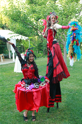 Mardi Gras Stilt walkers & entertainers by Catalyst Arts