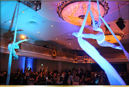 Aerialists silks artists from Catalyst Arts at SF Gala