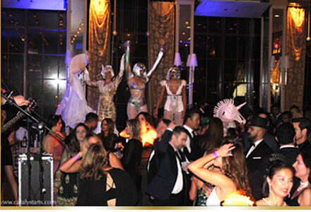 Aerialists silks artists from Catalyst Arts at SF Gala