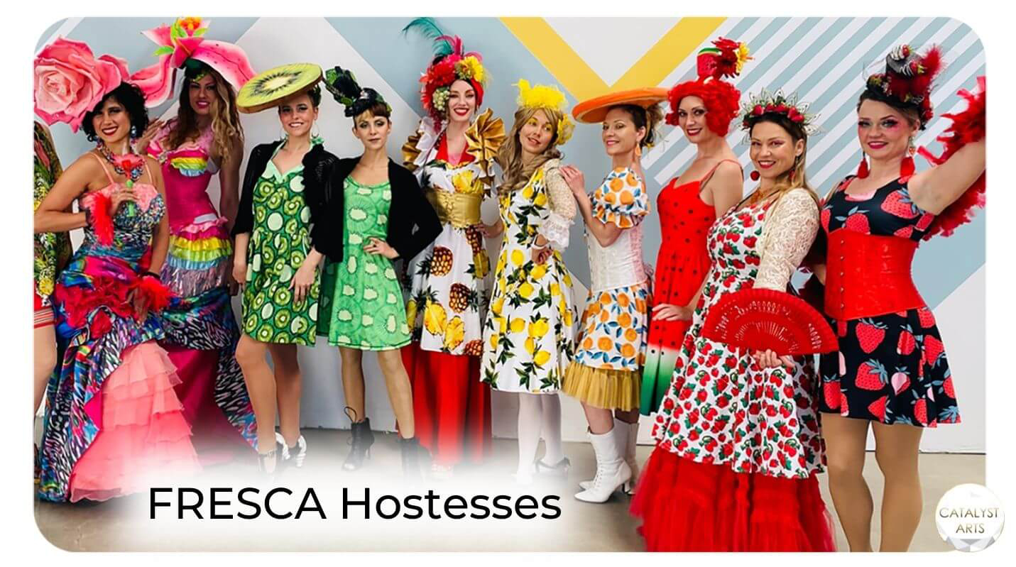 Fresca Hostesses... fresh fruit inspired costumed characters by Catalyst Arts Entertainment in California 