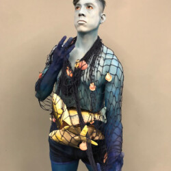 Blue Living Statue