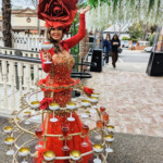 red rosa champagne skirt showgirl
