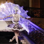 LED Peacock Mirror Ballerina dancer by Catalyst Arts Entertainment San Francisco