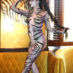 Body Painted Zebra-- party animals by Catalyst Arts Entertainment in CA